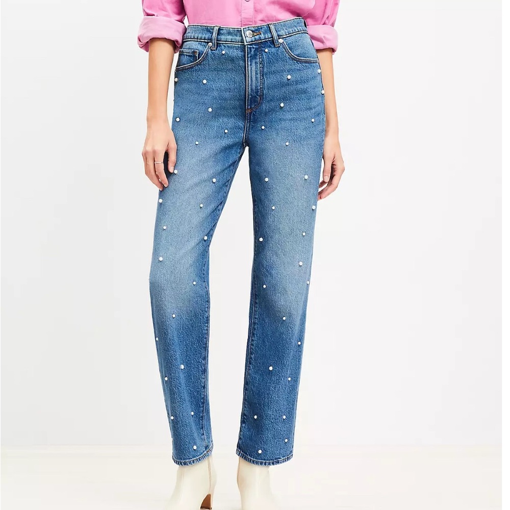 Blue Embellished Women's Jeans
